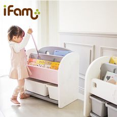 【韓國iFam】粉紅色書架收納組 〈白色收納盒x2〉