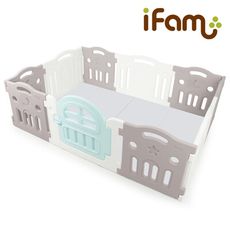 【韓國iFam】G尺寸圍欄套組-灰白搭+灰白雙色地墊
