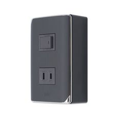 【朝日電工】 DS-1K1SH+B 縷光灰色系組合式單開關單插座明盒組