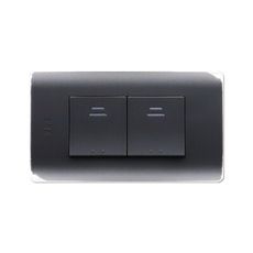 【朝日電工】 RCS-102H RICEME 灰色雙開關組(銀邊)-110V