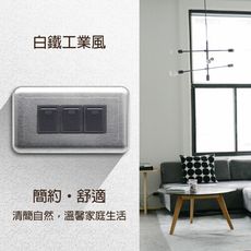 【朝日電工】 DS-3K 工業風白鐵組合式三開關組