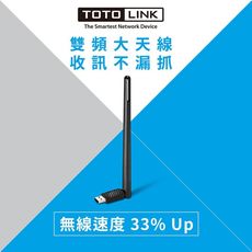 TOTOLINK 雙頻無線網卡 Wifi接收器 2.4/5g 無線USB網卡