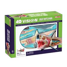 【4D MASTER】立體拼組模型動物系列-半透視大白鯊 26111
