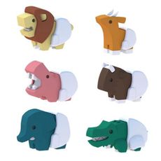 超值組【HALFTOYS 哈福玩具】動物寶寶六款合售(獅子/高角羚/角馬/大象/河馬/鱷魚) 加贈品