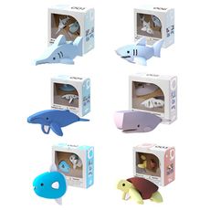 超值組【Halftoys 哈福玩具】海洋系列六款合售(座頭鯨/翻車魚/抹香鯨/鋸齒鯊/大白鯊)加贈品