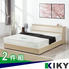 KIKY 赫卡忒木色六分板兩件床組 雙人5尺(床頭箱+床底)