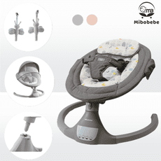 【買一送四】一鍵安裝多功能LED電動嬰兒搖椅 可坐可平躺 護脊 搖籃 新生兒搖搖床 電動搖籃