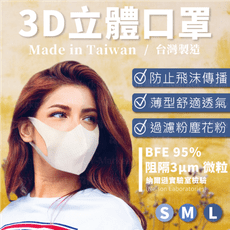 【MIT現貨秒出】3D立體口罩 外銷日本 三層防飛沫 防粉塵 成人口罩 兒童口罩(S/M/L)