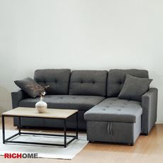 【RICHOME】法蘭L型麻布沙發床