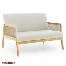 【RICHOME】峇里藤編貓抓皮雙人沙發