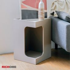 【RICHOME】小豆貓邊櫃 (奶茶色)