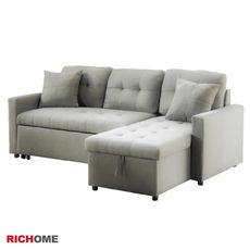 【RICHOME】法蘭L型貓抓皮沙發床