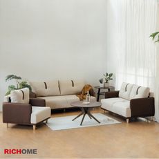 【RICHOME】卡布日式厚座墊獨立筒沙發組/布沙發 (1人座+2人座+3人座)