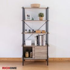 【RICHOME】北歐風E1板附門五層架