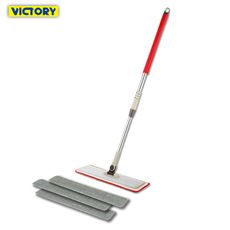 【VICTORY】家用鋁合金細纖維乾濕兩用平板拖把45cm(1拖3布/2拖6布)#1025094