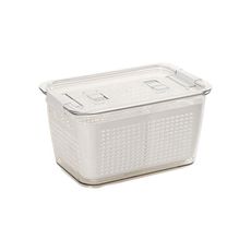【YOLE悠樂居】日本SP SAUCE雙層瀝水籃透氣扣式大保鮮盒(無隔板+兩分隔)#1126043