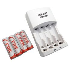 【華志PRO-WATT】PW-1236UT-19鎳氫電池充電器+附3號4顆(日本製電芯 低自放電)