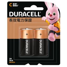 【金頂DURACELL金霸王】2號C 吊卡2入裝 鹼性電池(1.5V 長效電力保證)