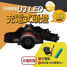 【光之圓】H5240 美國U3+T6 白+黃光 LED 充電式頭燈