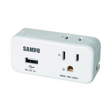 【聲寶SAMPO】EP-UA2BU1 2座2+3孔 USB擴充器(1A快速充電)