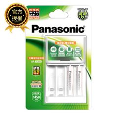 【Panasonic國際牌】鎳氫電池 充電器組(附3號2顆1450mAh 立即用 低自放電)