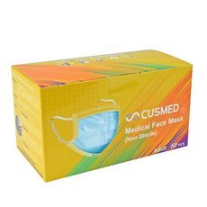 MIT台灣製造 客製美醫用口罩 成人平面 MD雙鋼印 6mm寬耳帶 (50片/盒) 天空藍 醫療口罩