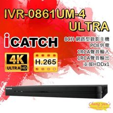 昌運監視器 可取 IVR-0861UM-4 8路 NVR錄影主機(IVR-0861QM-402出貨)