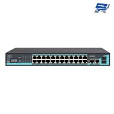 昌運監視器 PSW-2422FE-AI 24埠百兆款PoE++ AI數顯交換機 10/100Mbps