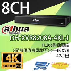 昌運監視器 大華 DH-XVR8208A-4KL-I AI人臉辨識8路 XVR 監視器主機