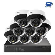 TP-LINK 昌運監視器組合 VIGI NVR1008H-8MP主機+2MP全彩球型網路攝影機*8