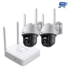 TP-LINK 昌運監視器組合 NVR1108H-W 8路主機+C540-W 400萬全彩攝影機*2