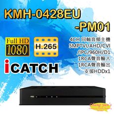 昌運監視器 KMH-0428EU-PM01 4路同軸音頻主機 5MP TVI/AHD/CVI