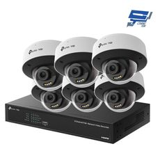 TP-LINK 昌運監視器組合 VIGI NVR1008H-8MP主機+8MP全彩球型網路攝影機*6