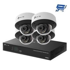 TP-LINK 昌運監視器組合 VIGI NVR1008H-8MP主機+4MP全彩球型網路攝影機*4