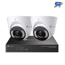 TP-LINK 昌運監視器組合 NVR1008H-8MP 8路主機+800萬全彩網路攝影機*2