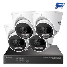 TP-LINK 昌運監視器組合 VIGI NVR1008H-8MP主機+2MP全彩半球網路攝影機*4