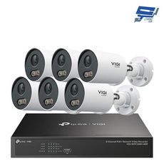 TP-LINK 昌運監視器組合 VIGI NVR1008H-8MP主機+2MP全彩槍型網路攝影機*6