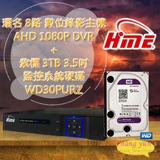 昌運監視器 環名 數位錄影主機 AHD 1080P DVR + WD30PURZ 監控系統硬碟