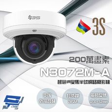 昌運監視器 3S N3072M-A 200萬 智慧IR變焦半球網路攝影機 支援外接音頻 請來電洽詢