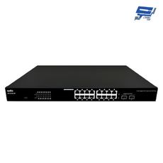 昌運監視器 CS-1216G-16P A2 2埠Gigabit+16埠PoE+網路交換器