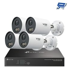 TP-LINK 昌運監視器組合 VIGI NVR1008H-8MP主機+2MP全彩槍型網路攝影機*4