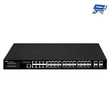 昌運監視器 CS-34816XG 4埠+10Gigabit+16埠Gigabit 8埠光纖網路交換器