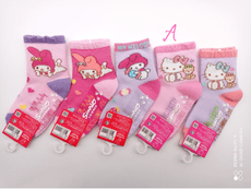 Hello Kitty/Melody 止滑兒童襪12-14cm  五雙組 授權雷標