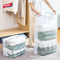 太力 2入組免抽氣真空立體壓縮袋4D雙立體 100x70x44x44cm 可重覆使用 專利加厚款