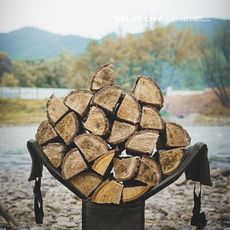 Solar Life 索樂生活 鋁合金柴薪架含柴火收納袋 折疊柴火架 木柴架 拾柴包 露營置物架