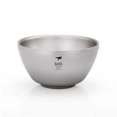 Keith 鎧斯純鈦輕量雙層鈦碗 250ml / Ti5352 雙層隔熱鈦碗 鈦金屬餐碗 飯菜湯麵碗