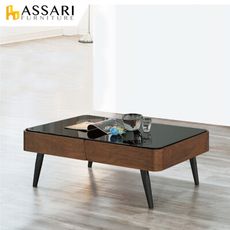 ASSARI-本堂黑玻大茶几(寬130x深70x高42cm)