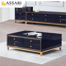 ASSARI-前野玻璃大茶几(寬130x深70x高45cm)