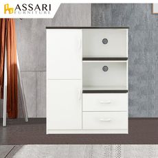 ASSARI-防潮防蛀塑鋼緩衝雙門二抽二拖盤電器櫃(寬97x深43x高124cm)