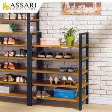 ASSARI-工業風木心板鞋架(寬80x深34x高104cm)
